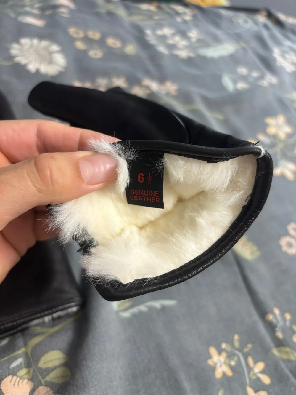 Fratelli Orsini Francesca Italian Lambskin Leather & Rabbit Fur Gloves 6.5/Small